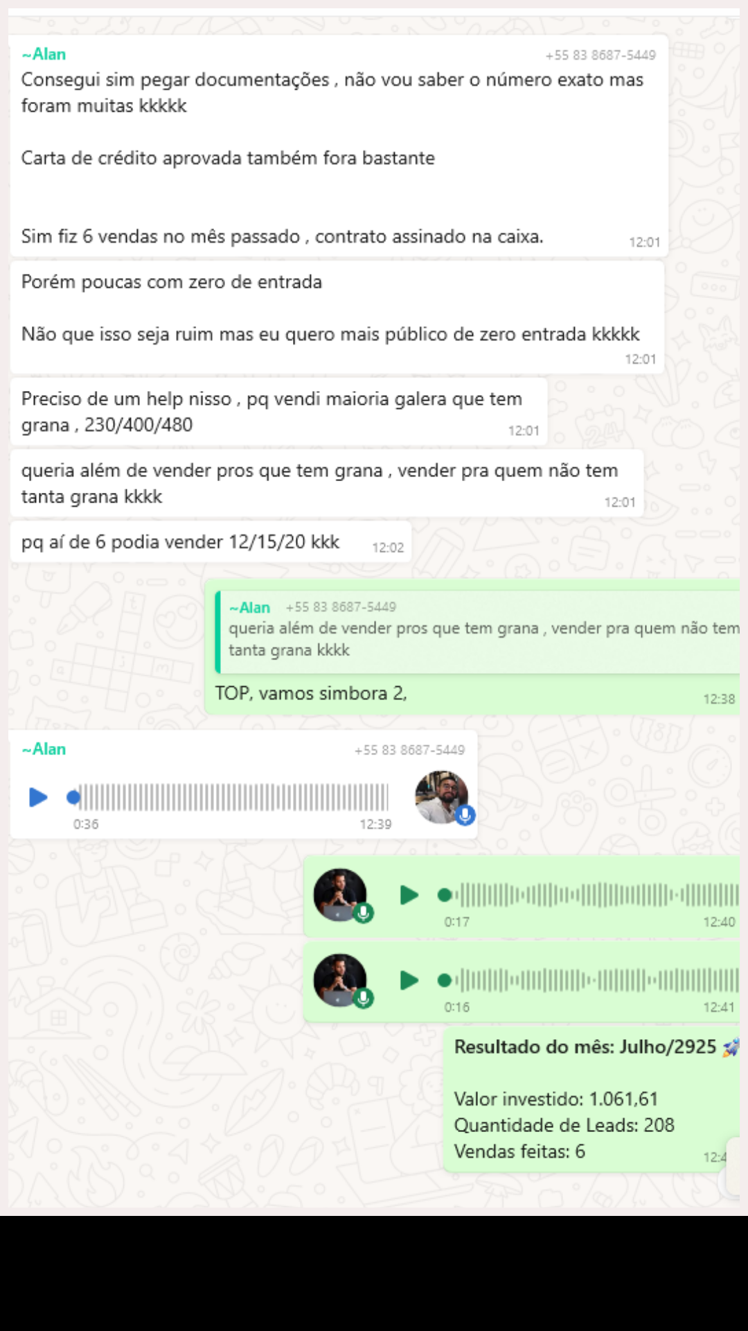 Print WhatsApp cliente