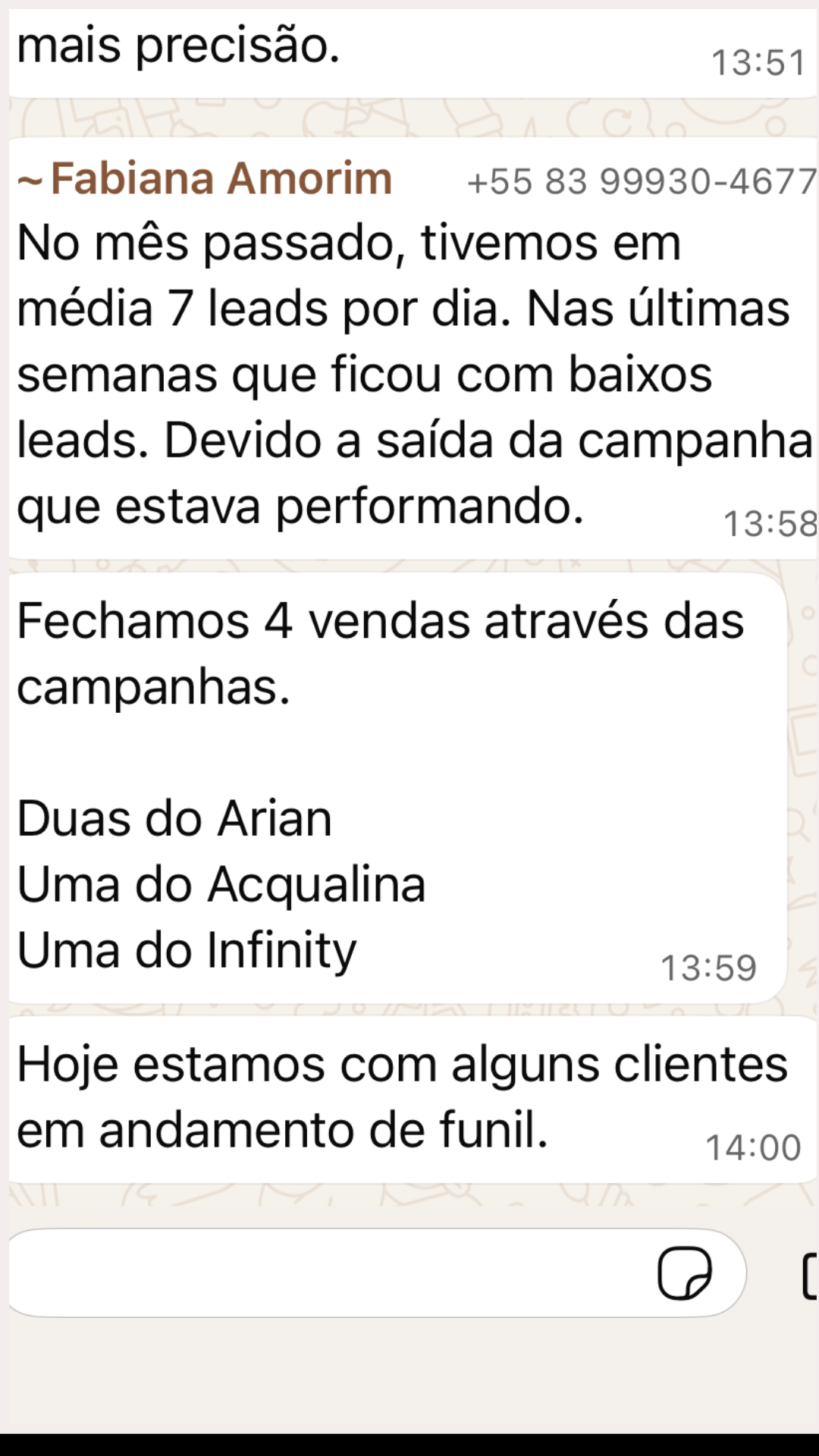 Print WhatsApp cliente