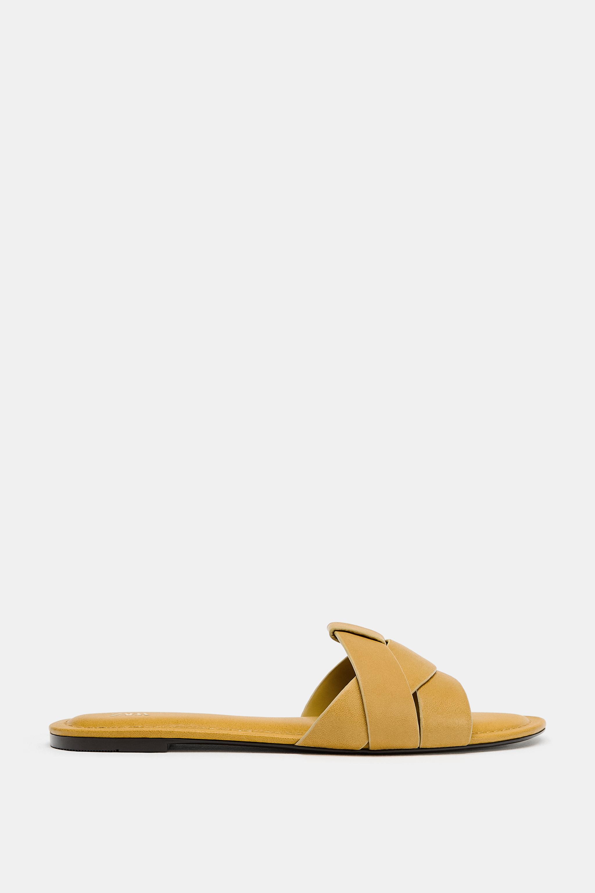 Flat Leather Criss-Cross Sandals