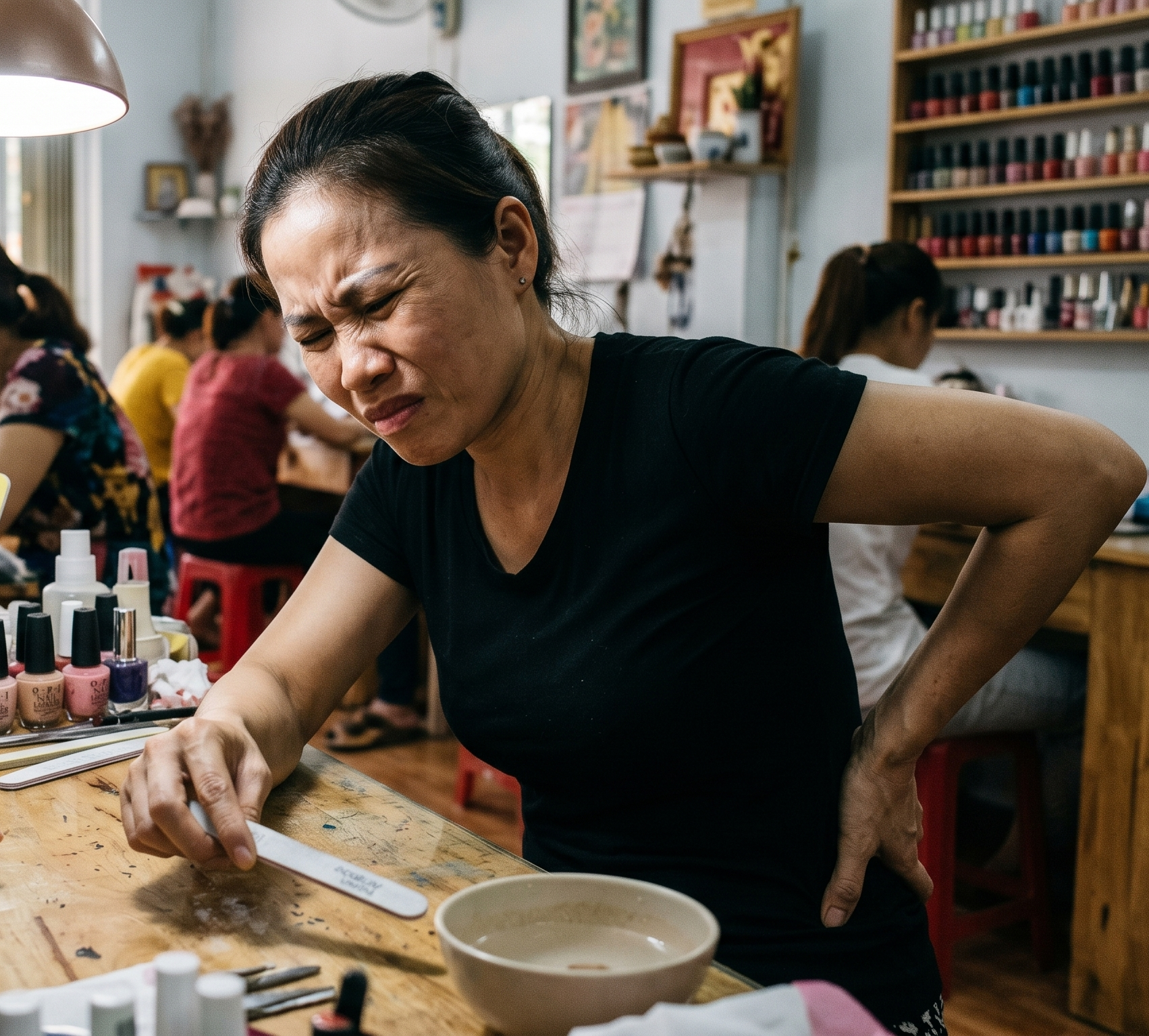 Tay đau lưng mỏi