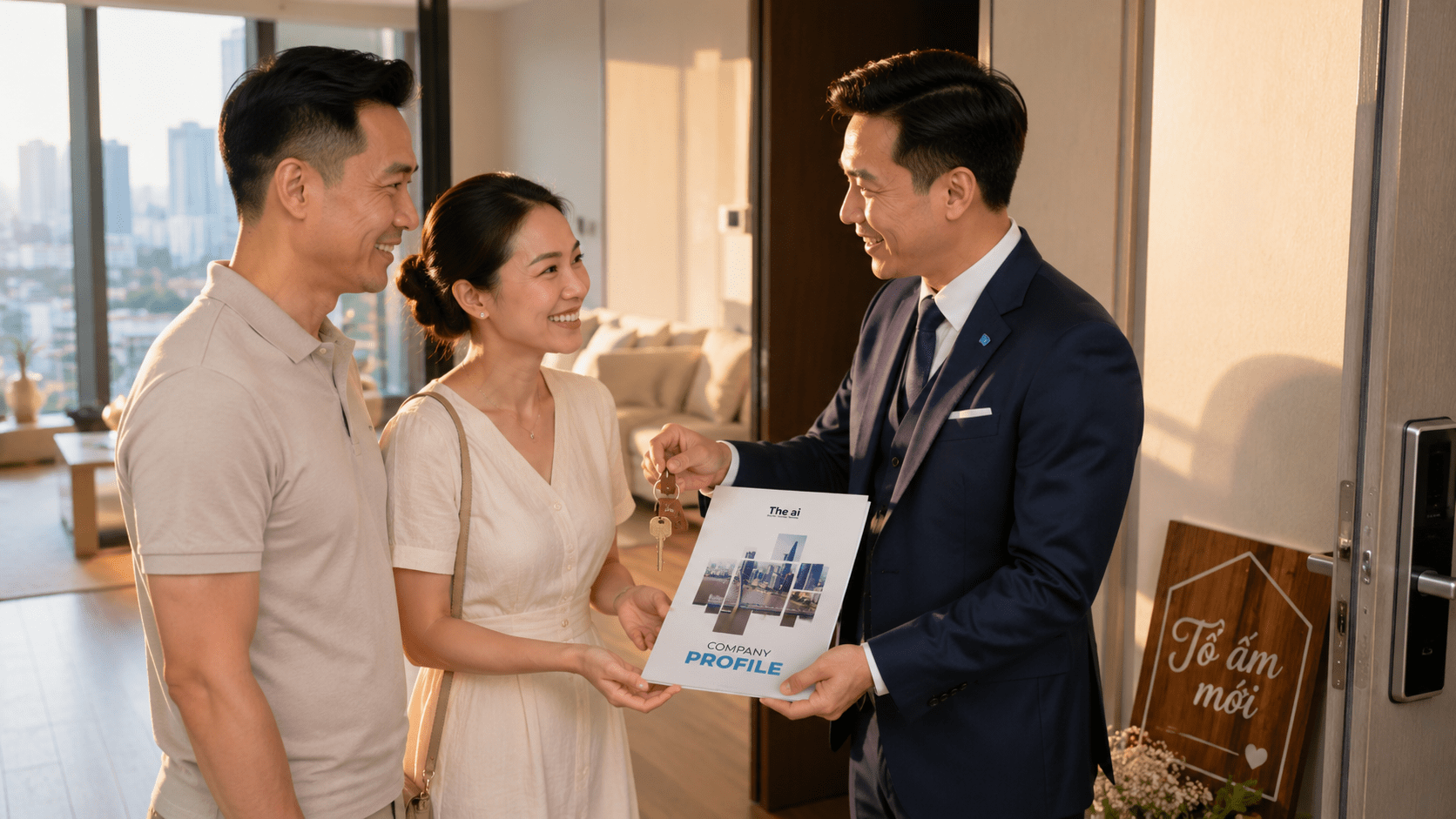 Thương hiệu được áp dụng nhất quán lên danh thiếp, bao bì, túi và văn phòng phẩm