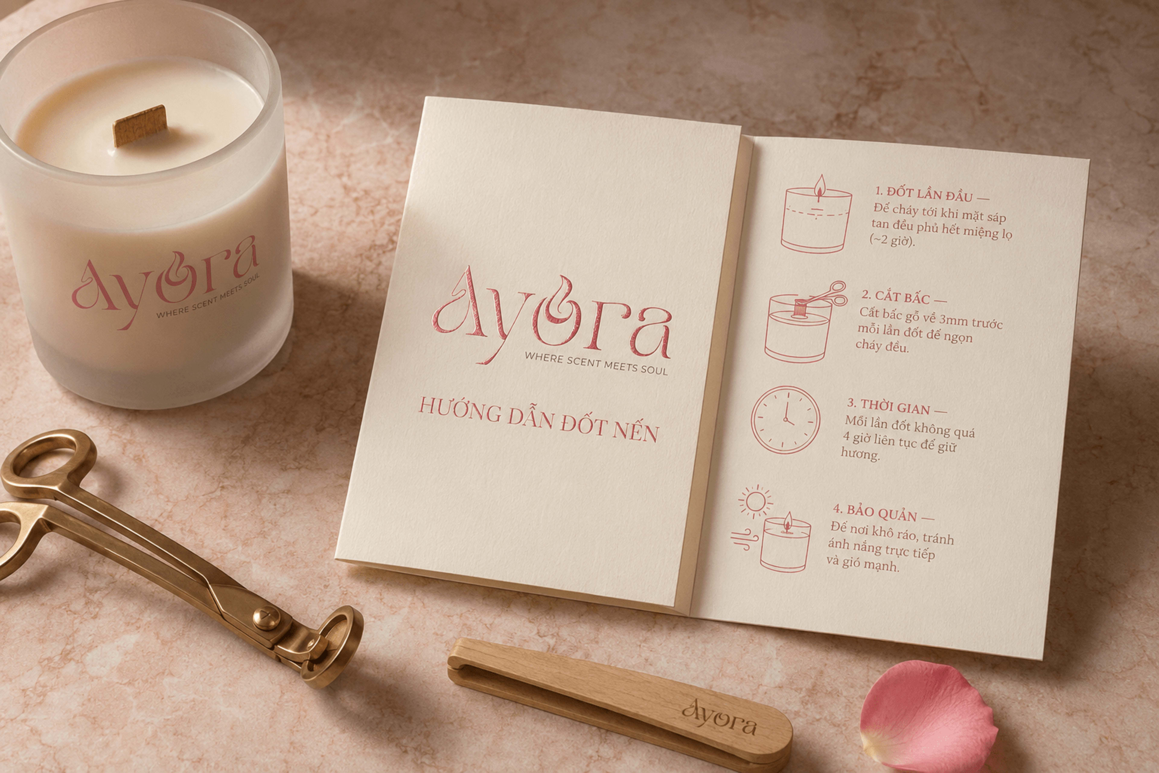 Care card "Hướng dẫn đốt nến"
