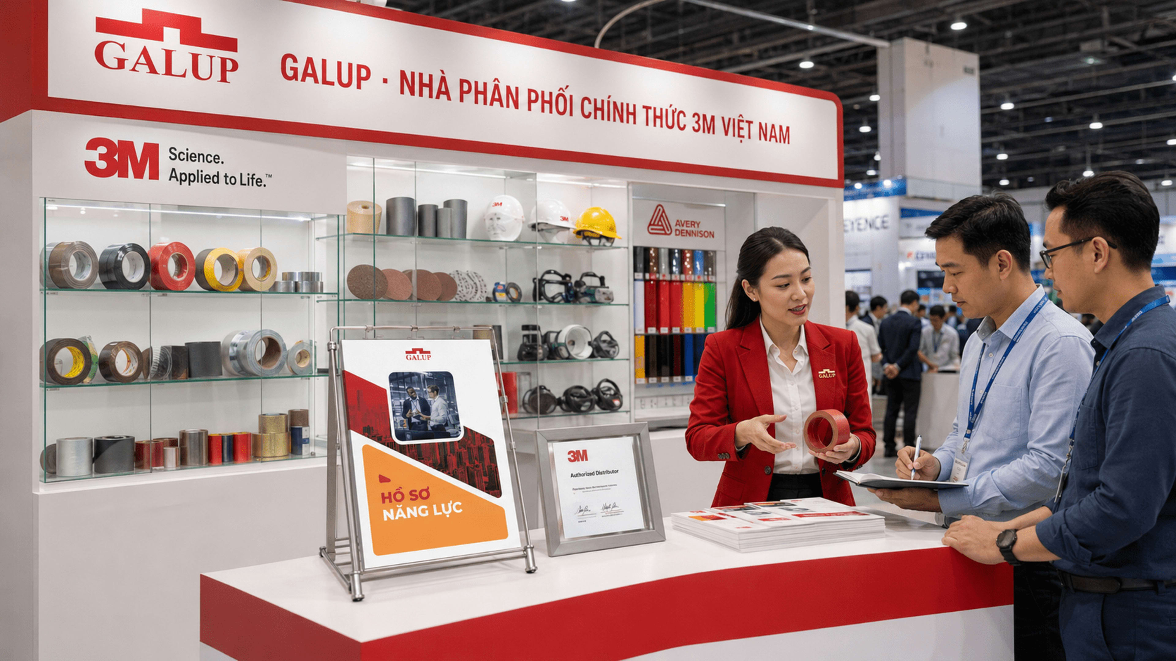 Booth Vietnam Manufacturing Expo — easel + samples