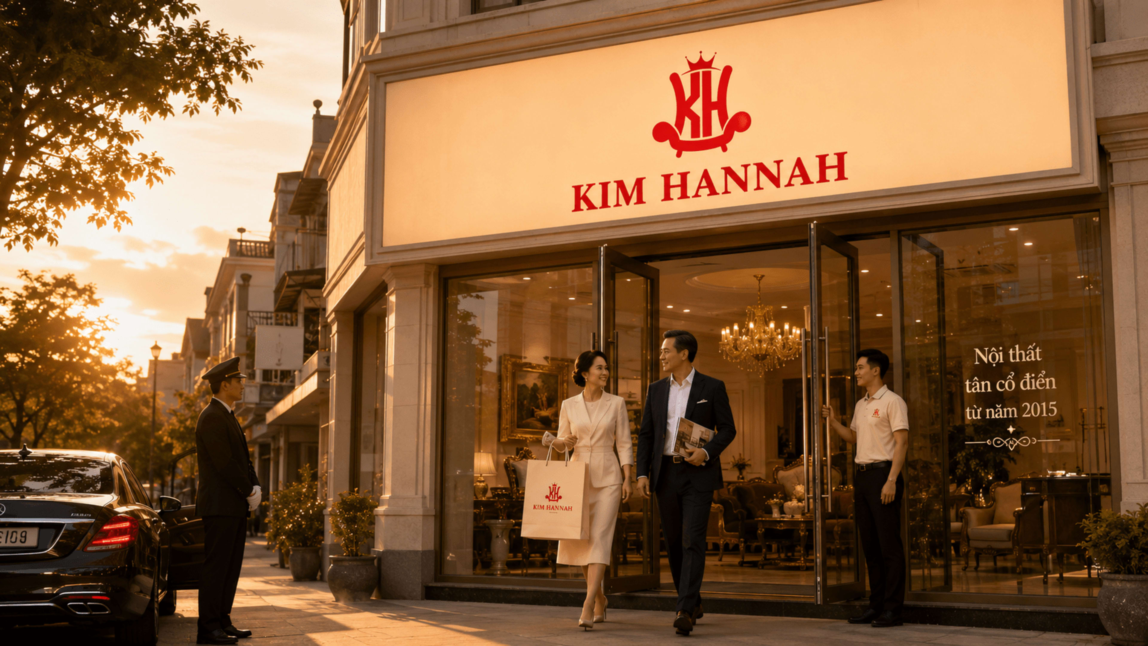 Showroom Kim Hannah cuối ngày, khách mang catalogue và túi mẫu vải ra về.