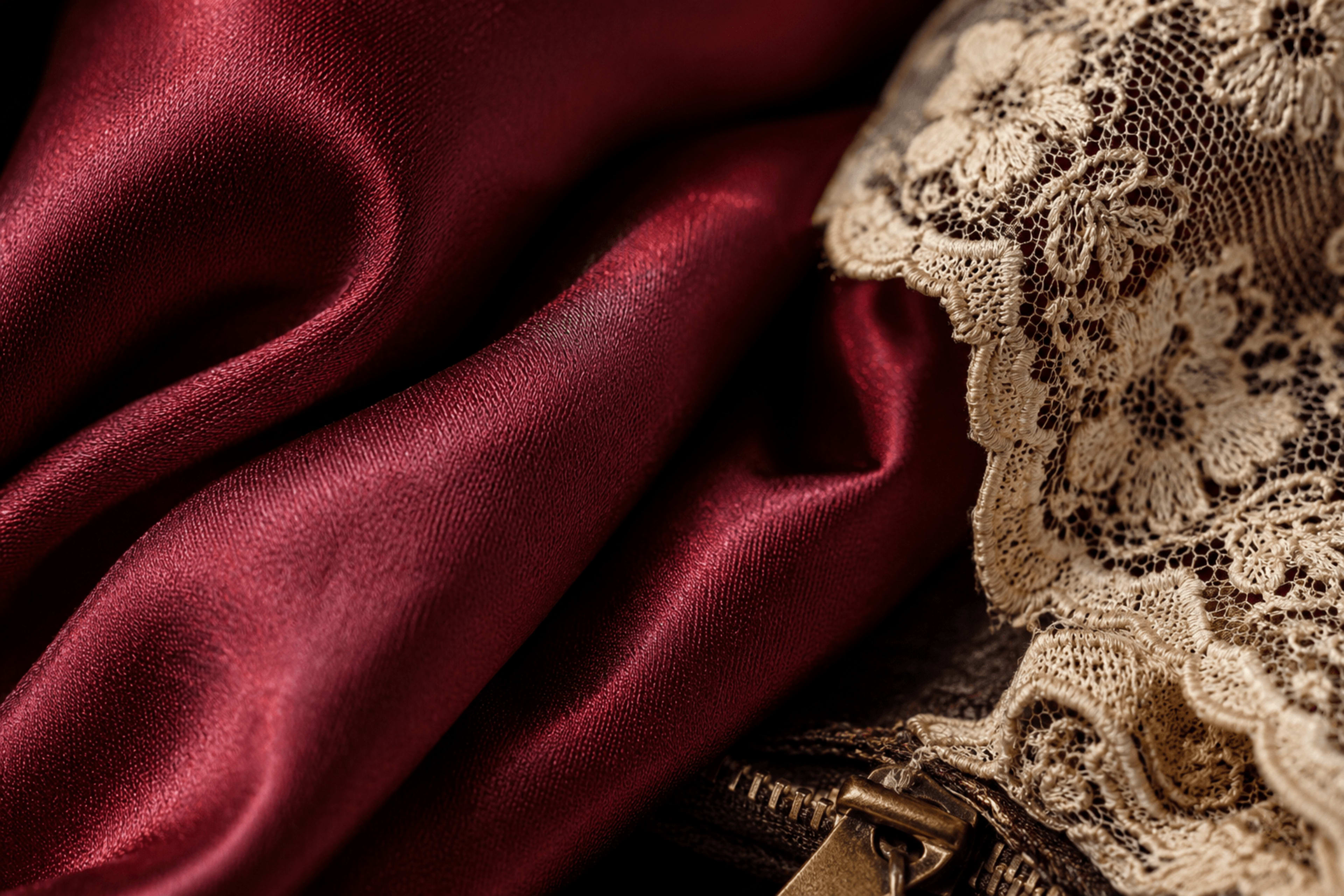 Texture lụa và ren ivory
