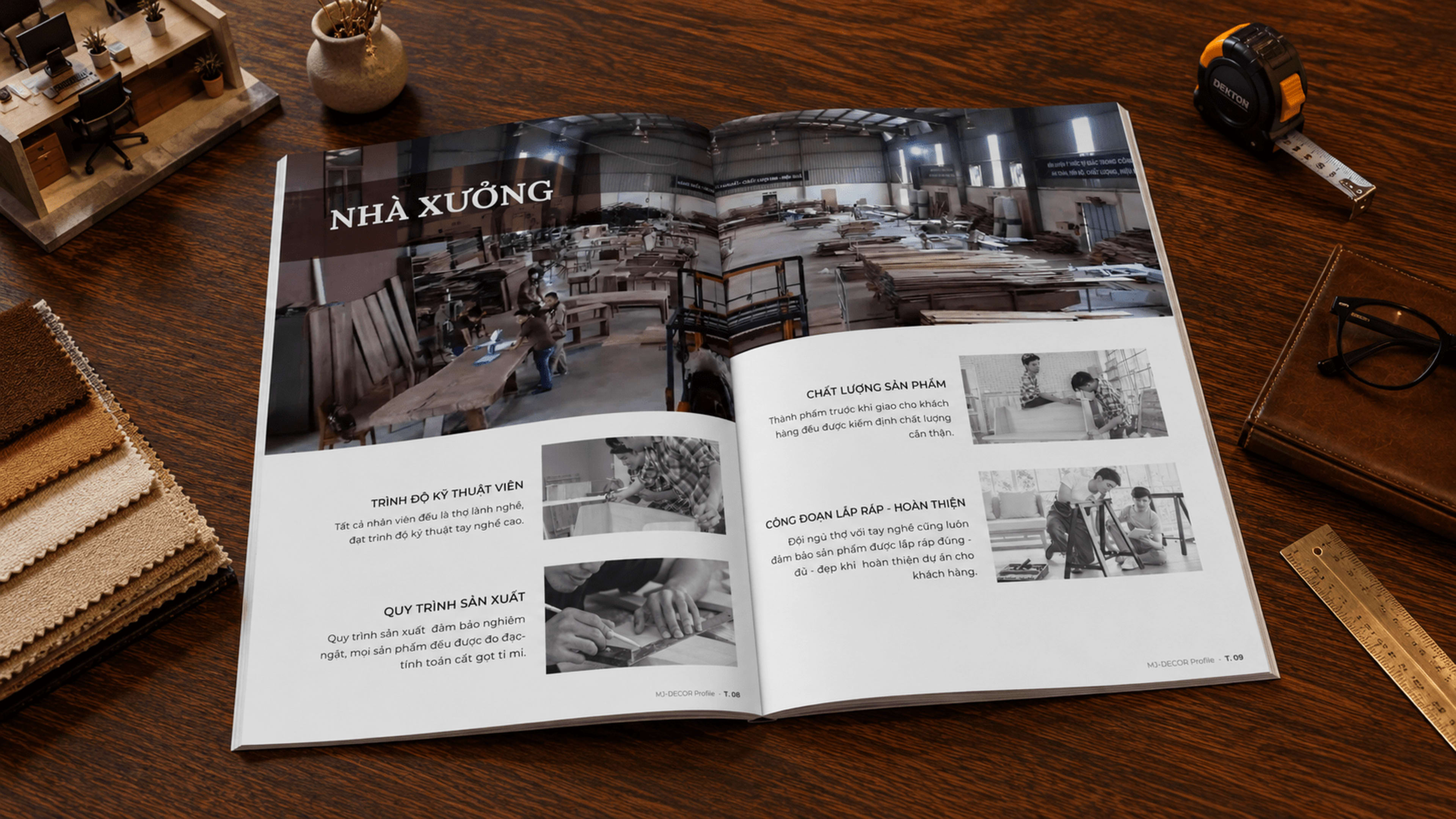 NHÀ XƯỞNG — trình độ kỹ thuật viên, quy trình sản xuất, chất lượng sản phẩm, lắp đặt hoàn thiện