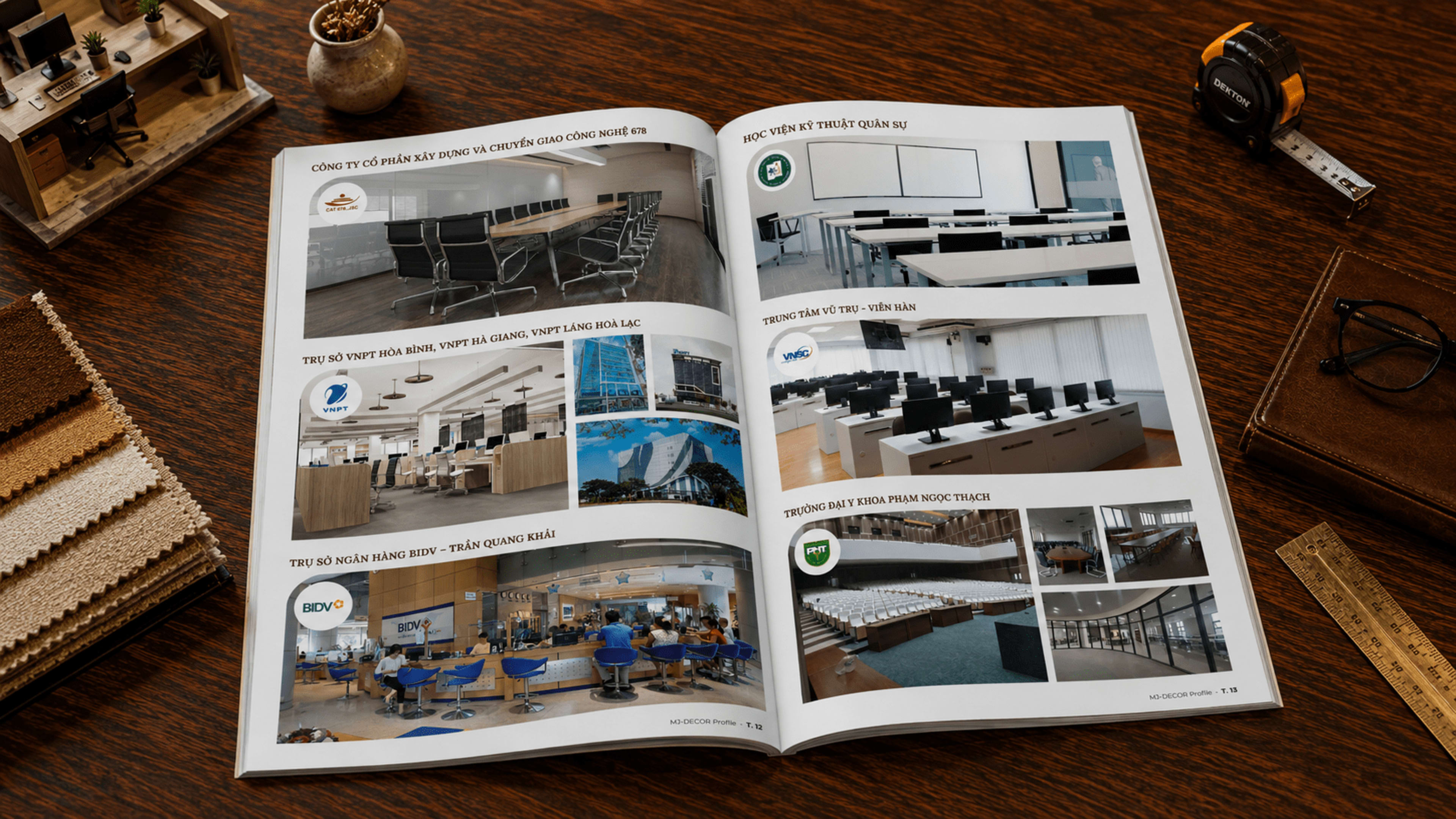 Featured Projects — Cty XD CN Nghệ An, THPT Hoà Bình, Trụ sở BIDV, Học viện Kỹ thuật Quân sự, ĐH Phạm Ngọc Thạch