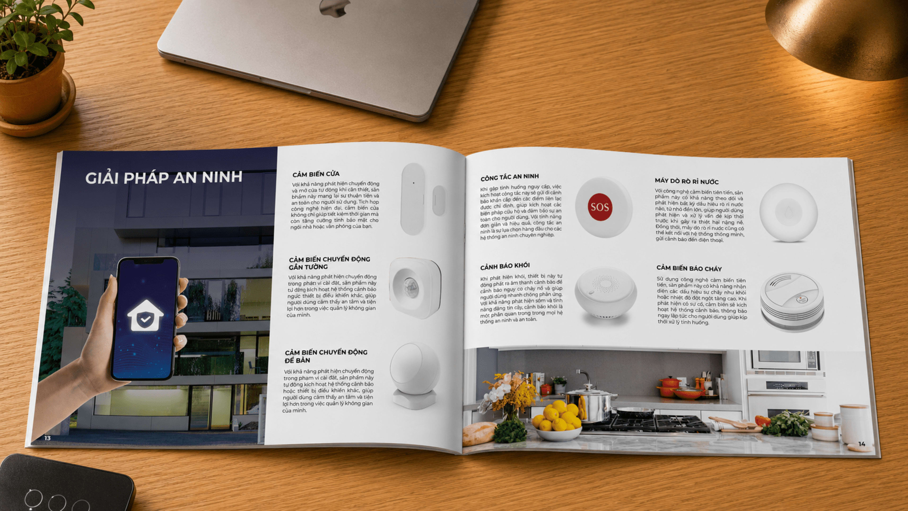 Khoá cửa thông minh — gallery khoá vân tay, mã PIN, thẻ từ, app điều khiển trên nền cửa gỗ-kính hiện đại + showcase tay nắm khoá inox