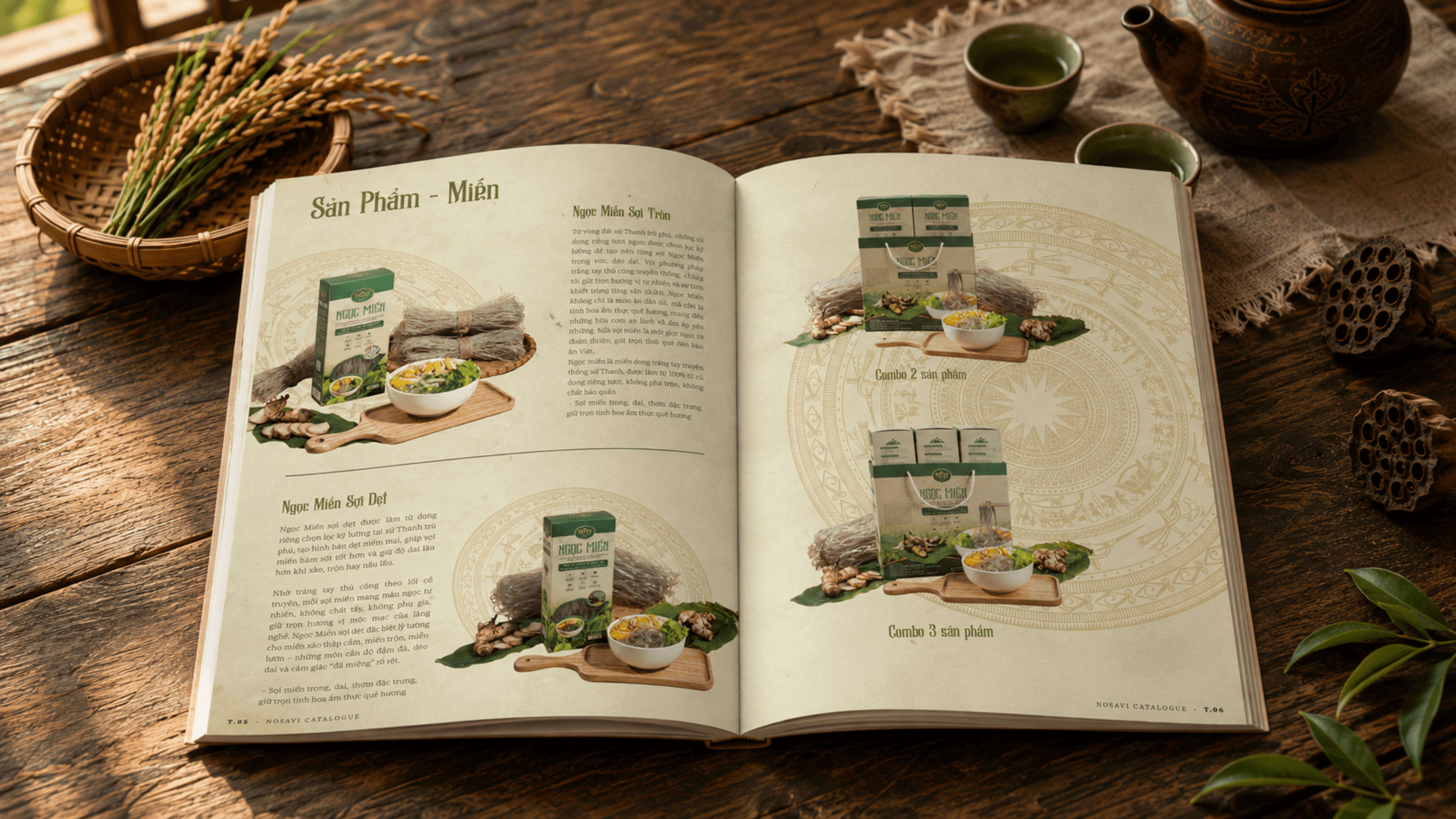 Sản phẩm Miến — Ngọc Miến Sợi Tròn, Sợi Dẹt · Combo Miến 2-3 sản phẩm xứ Thanh
