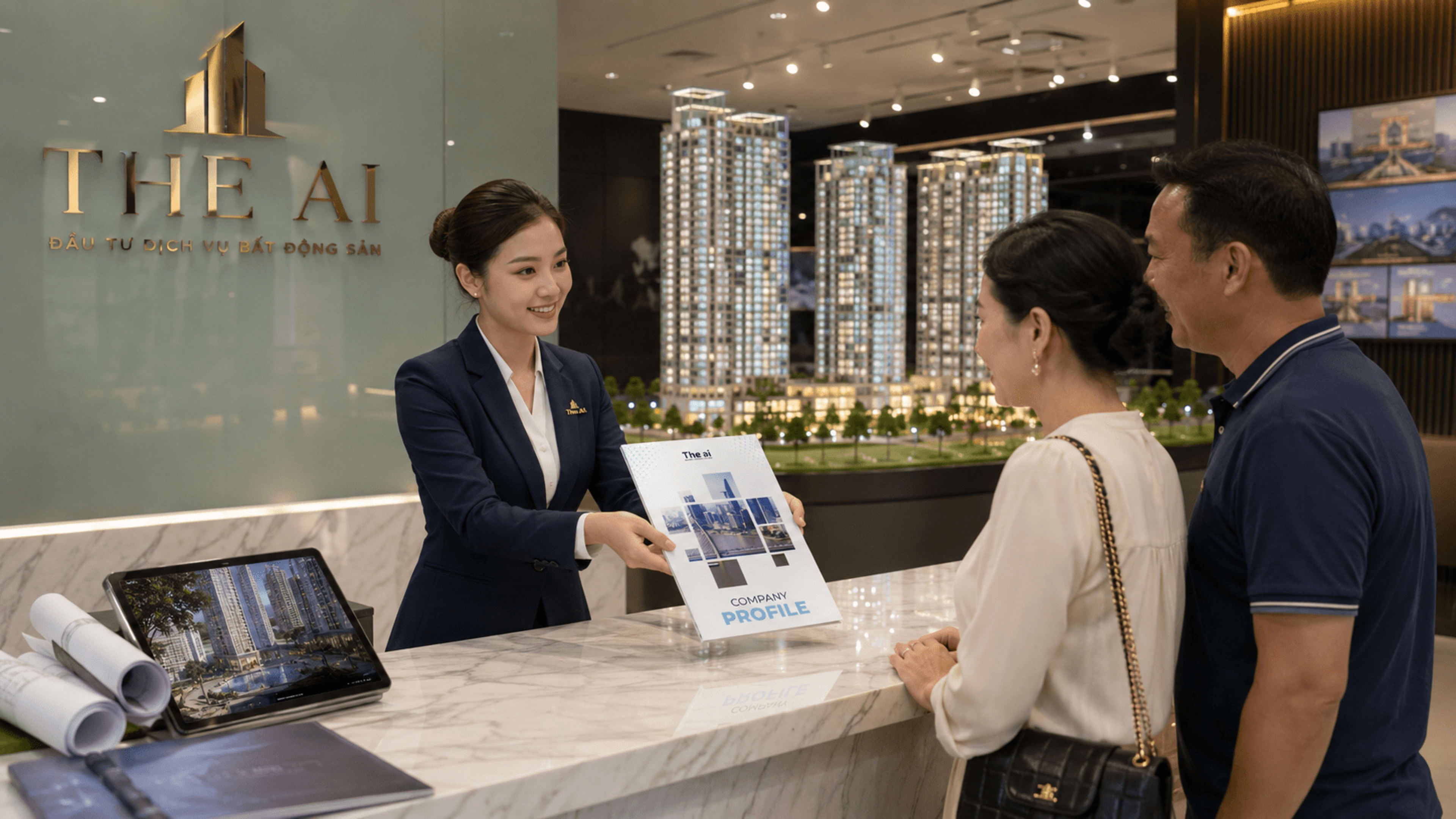 Lễ tân sales gallery trao profile khách cuối tuần