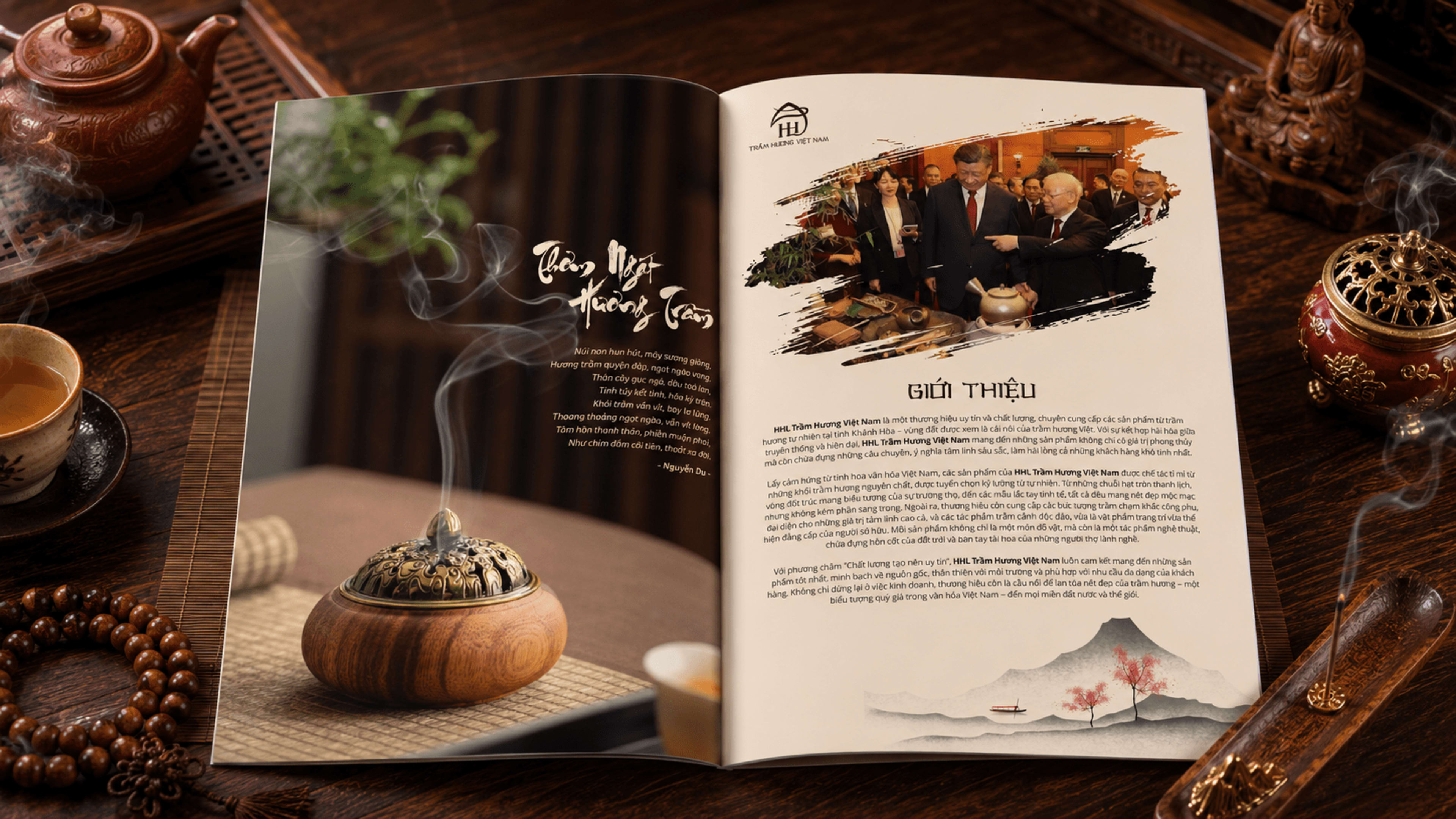 Lời ngỏ — văn hoá tâm linh + tinh hoa Việt · Giới thiệu HHL Trầm Hương Việt Nam — thương hiệu Khánh Hòa uy tín 10+ năm, sản phẩm hài hoà truyền thống và hiện đại, ý nghĩa tâm linh sâu sắc, ảnh đại diện trưng bày sản phẩm trầm trước lãnh đạo cấp cao