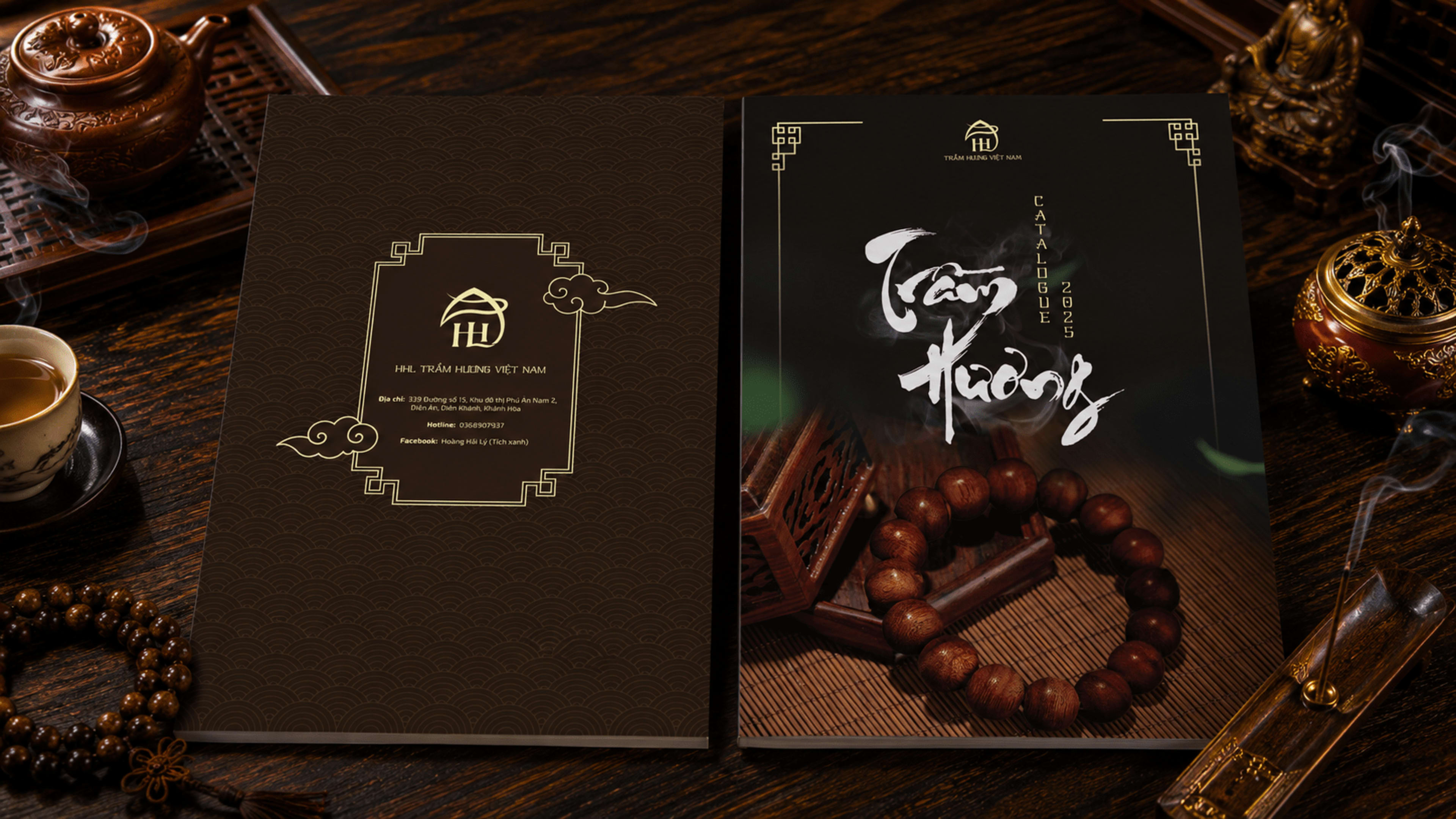 Bìa cuối — HHL Trầm Hương Việt Nam · 339 Đường số 15, Diên An Diên Khánh Khánh Hòa · Hotline 0368907937 · Facebook Hoàng Hải Lý