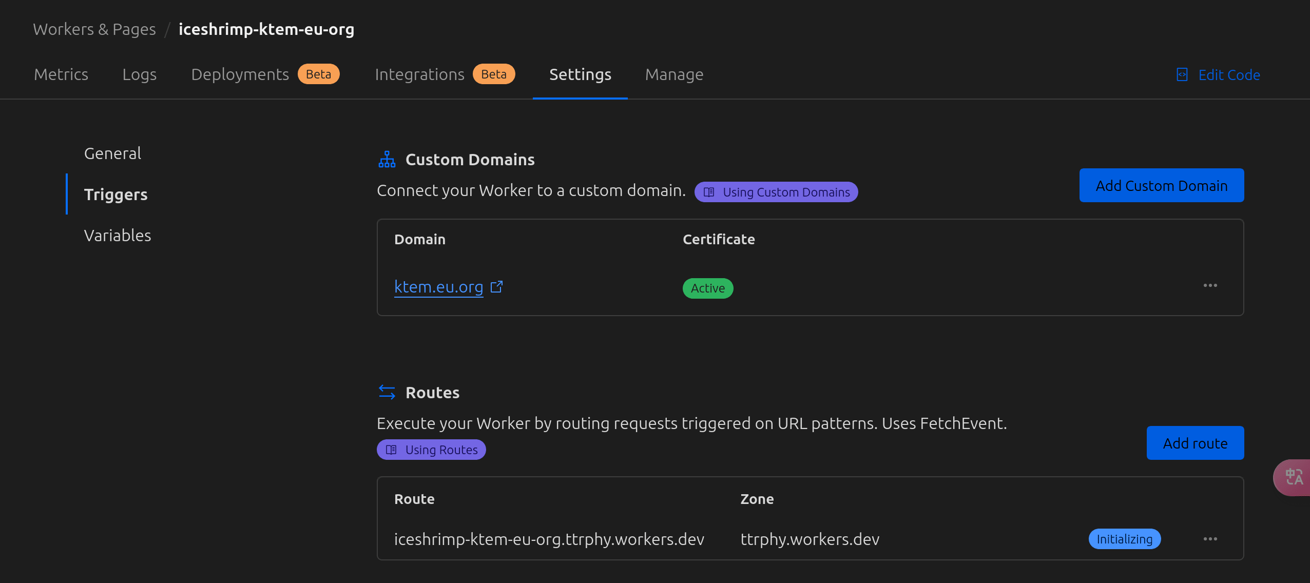 Tampilan baru routing pada cloudflare workers
