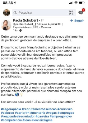 Paola Schubert · Lean Office, processos administrativos