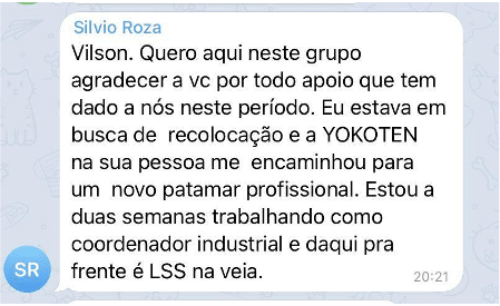 Silvio Roza · recolocação como coordenador industrial