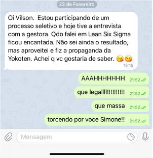 Simone · aprovada em processo seletivo