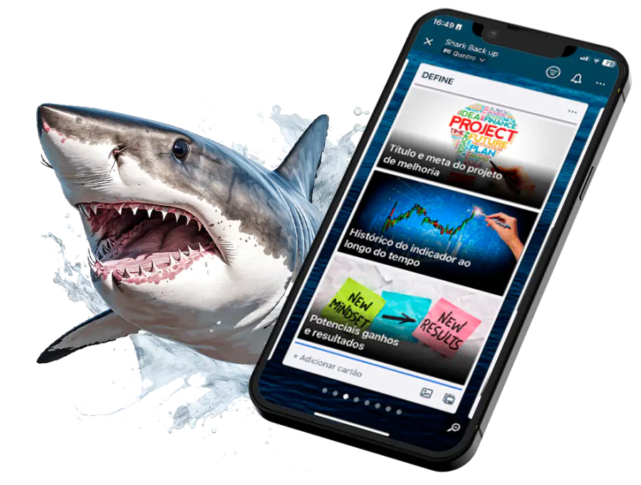 SHARK App · gestão de projetos DMAIC no celular