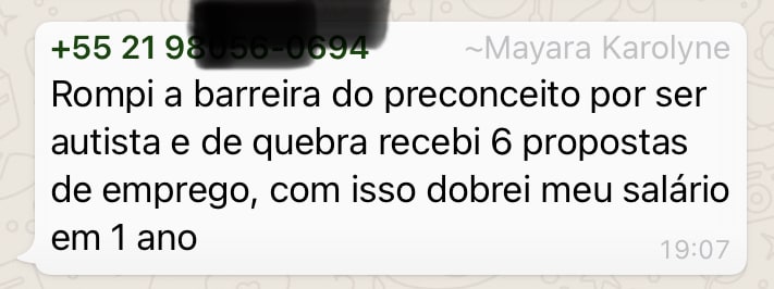 Mayara Karolyne · 6 propostas de emprego e dobrou salário em 1 ano
