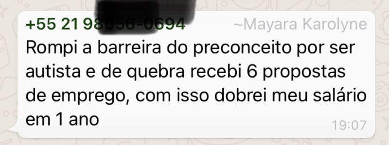Mayara Karolyne · 6 propostas de emprego e dobrou salário em 1 ano