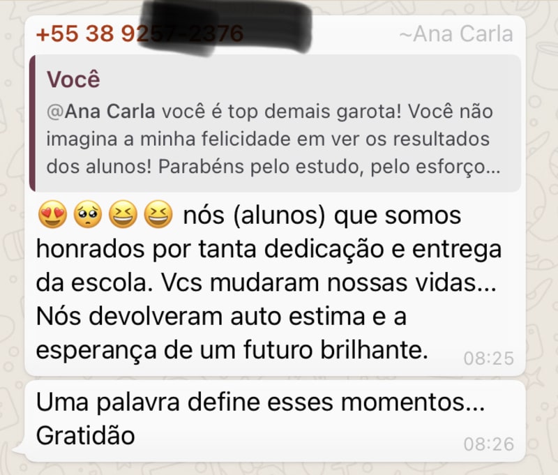 Ana Carla · autoestima e esperança de futuro