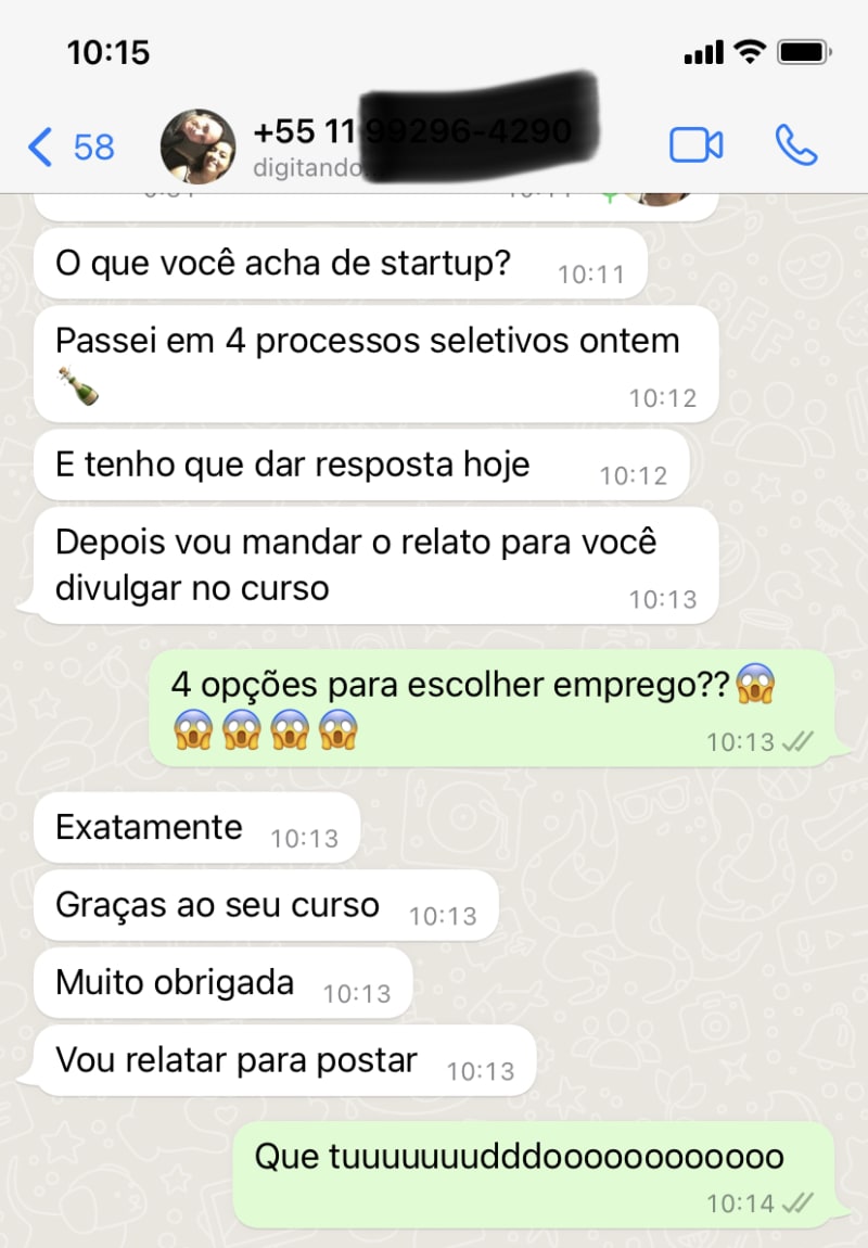 Aluno · 4 processos seletivos aprovados no mesmo dia