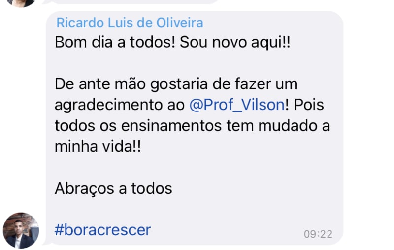 Ricardo Luis de Oliveira · ensinamentos mudando a vida