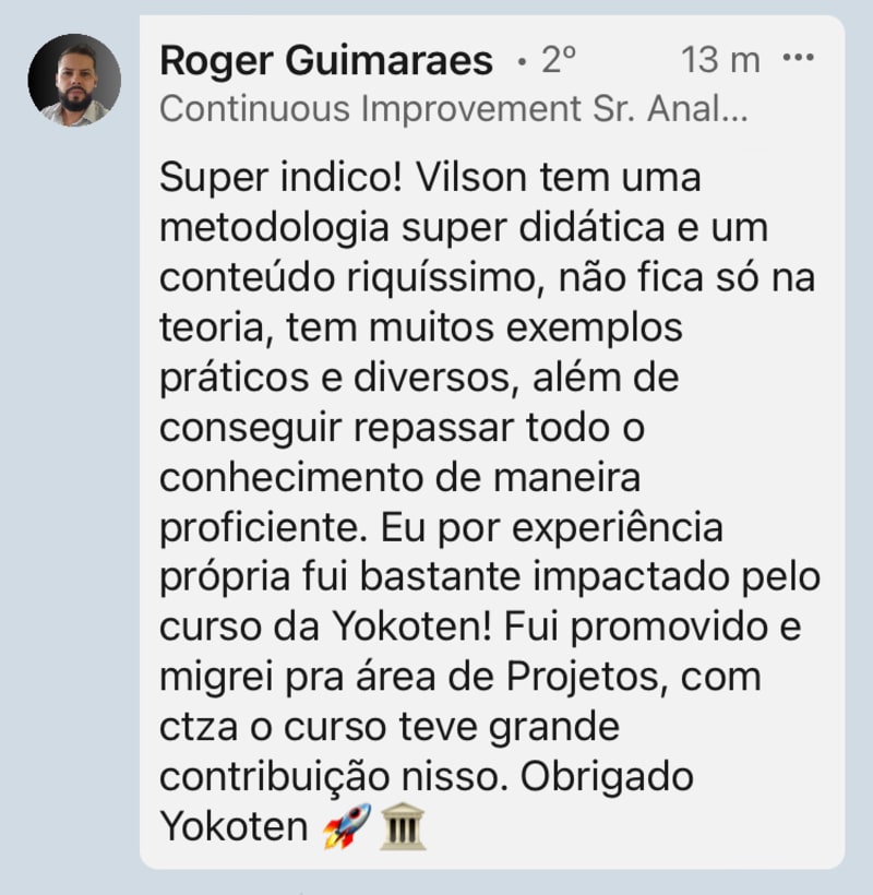 Roger Guimarães · promovido para área de Projetos
