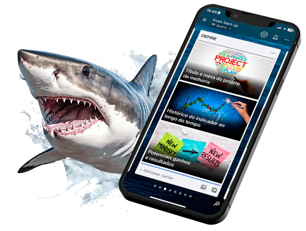 SHARK App · gestão de projetos DMAIC no celular