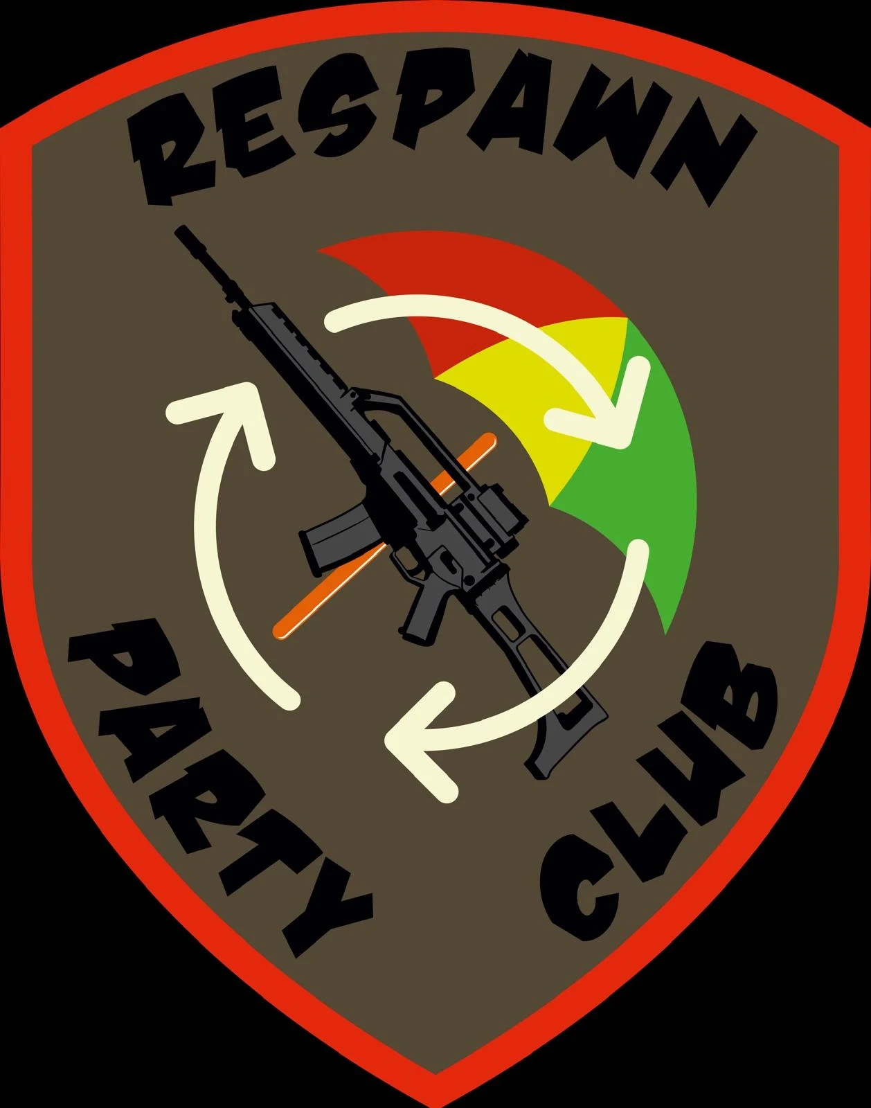 Area-M GameDay Team Edition RPC Gewehr, Waffenlogo, Patri-Clip, Tarnfarben, Kreis-Icon,