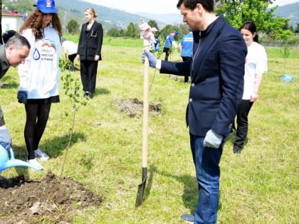 Депутат Городского Собрания Сочи Денис Танцура принял участие в высадке деревьев на территории сочинского Водоканала