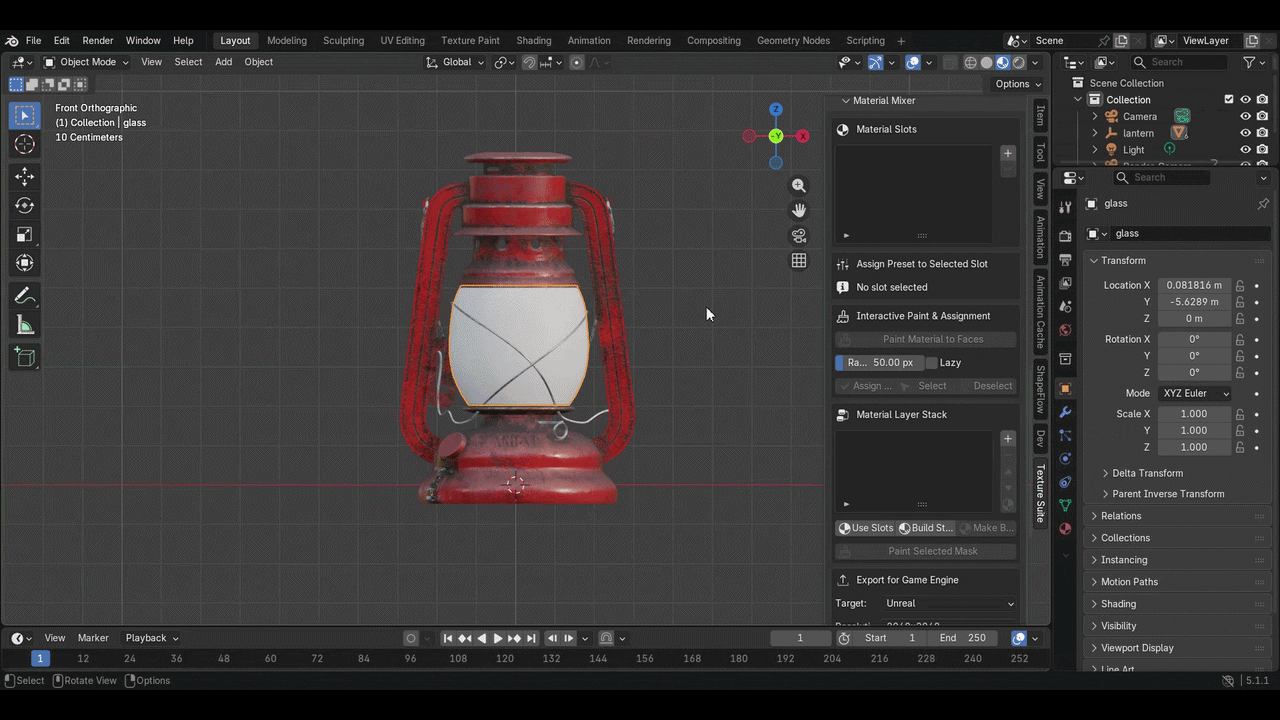 Glass texture animation