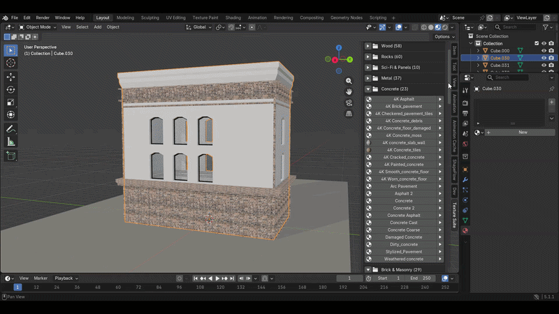 Buildings texture animation