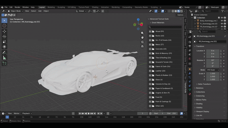 Car paint texture animation