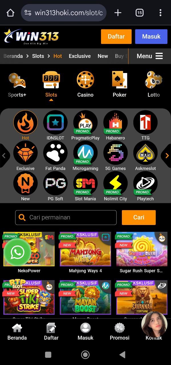 Halaman bonus harian win313
