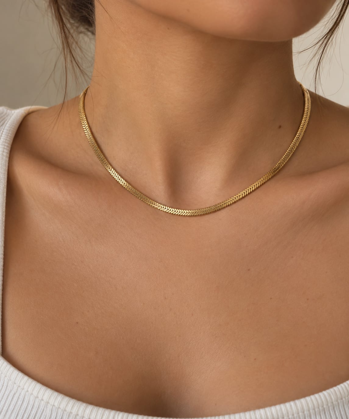 Collier Serpent Doré Femme – Chaîne Plate Élégante — photo 2