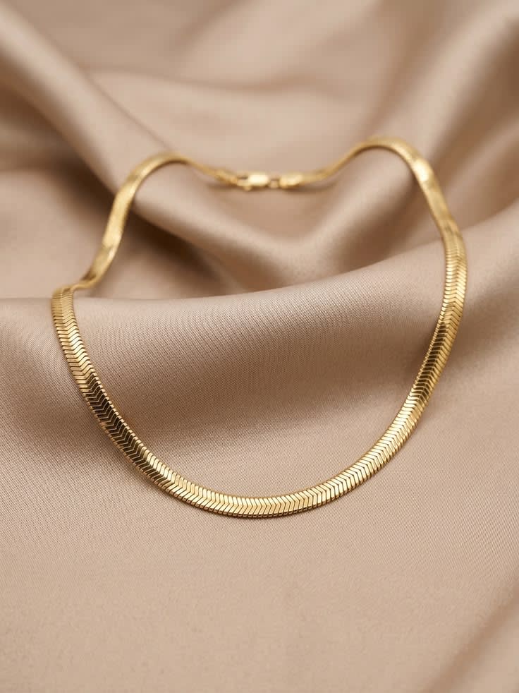 Collier Serpent Doré Femme – Chaîne Plate Élégante — photo 1
