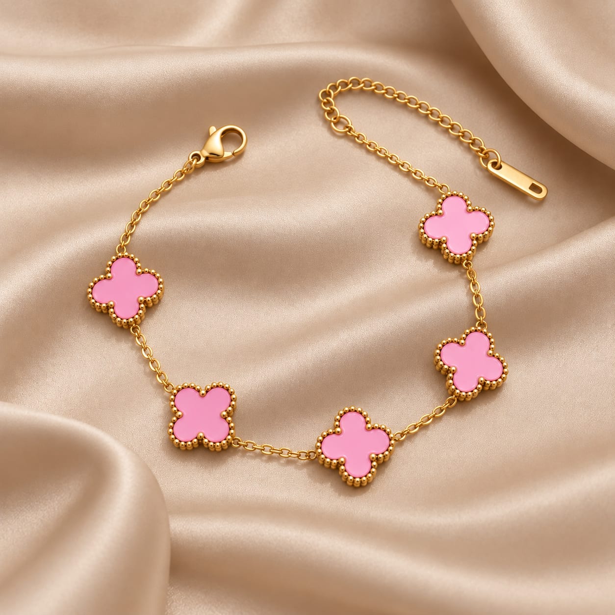 Bracelet Trèfle Rose Doré – Style Van Cleef — photo 1