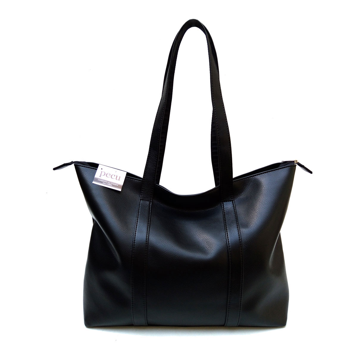 Bolso Shopper Cuero Eco Liviano | Negro