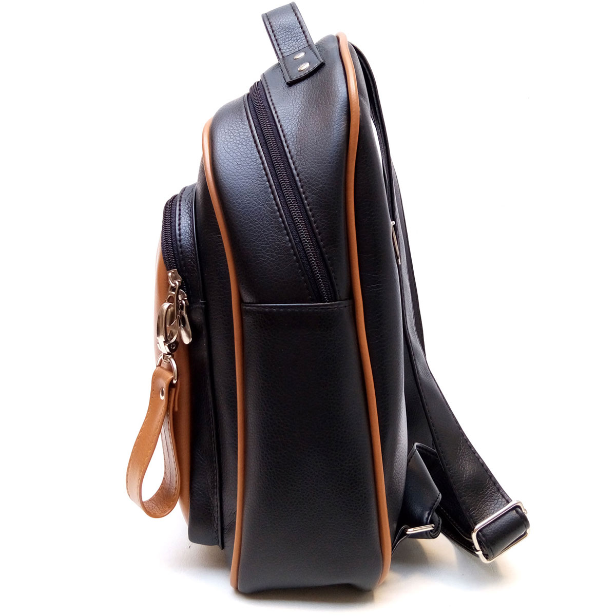 Mochila Xl Cuero Eco Bolsillo Tirador