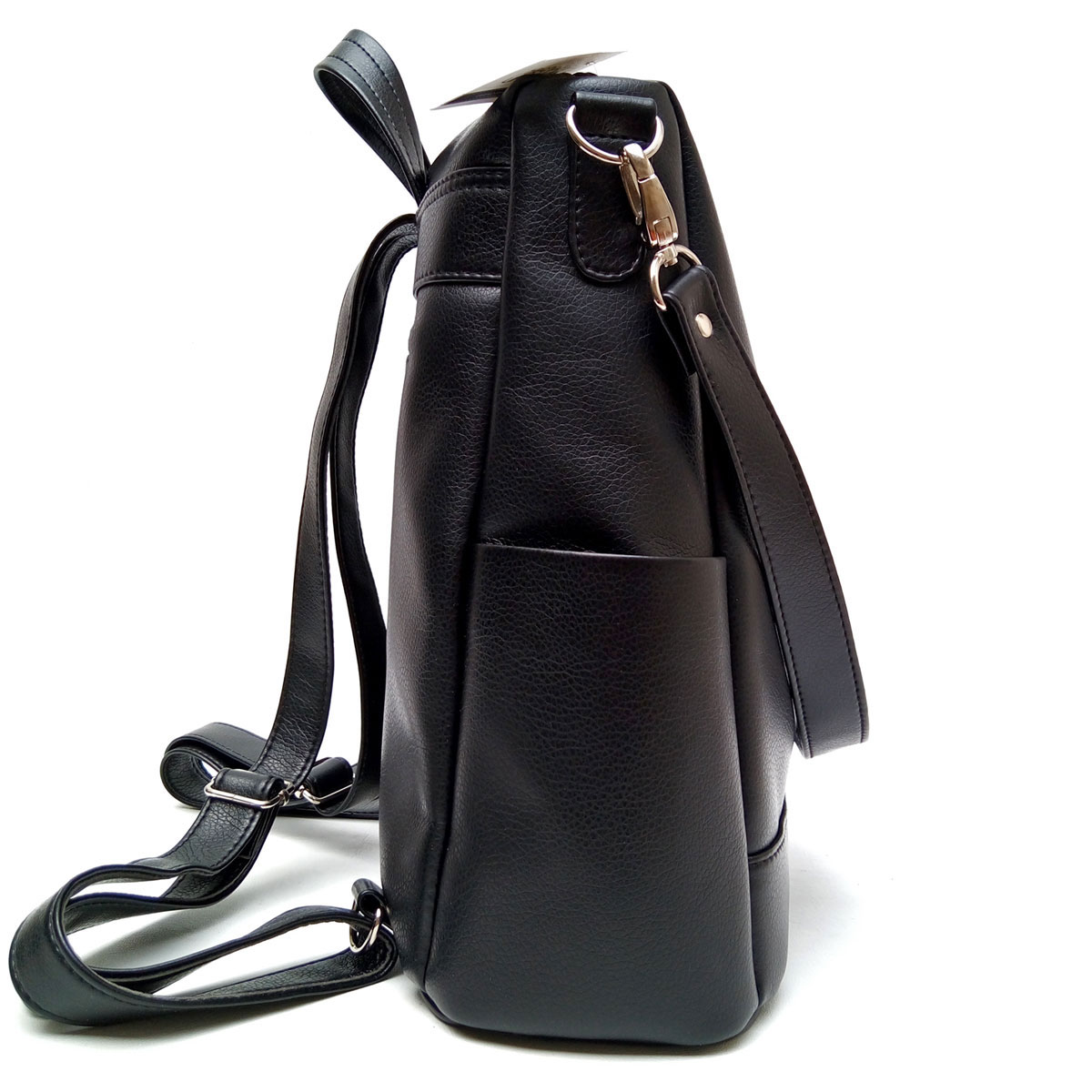 Cartera Mochila Bolso Cuero Eco Doble Cierre