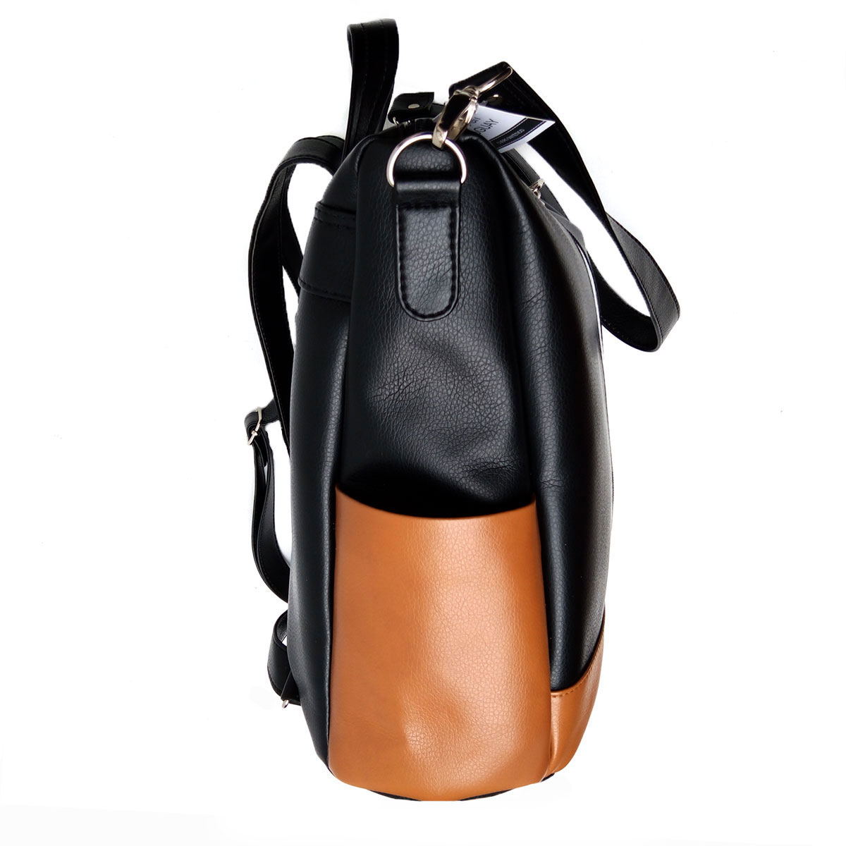 Cartera Mochila Bolso Cuero Eco Doble Cierre