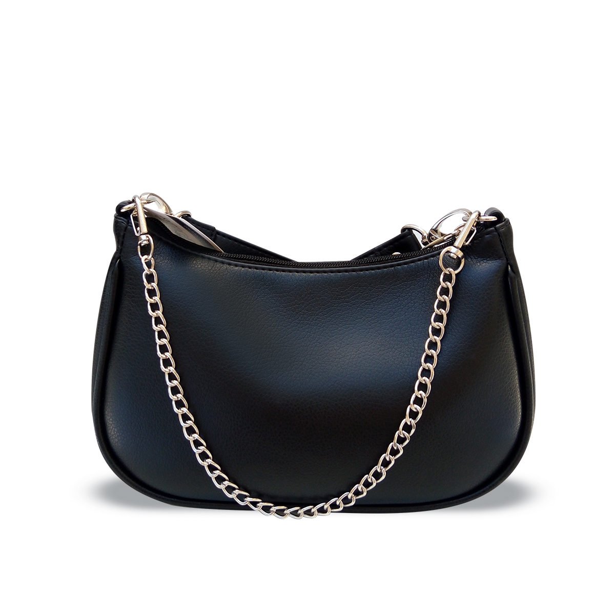 Mini Cartera Doble Correa Cuero Y Cadena