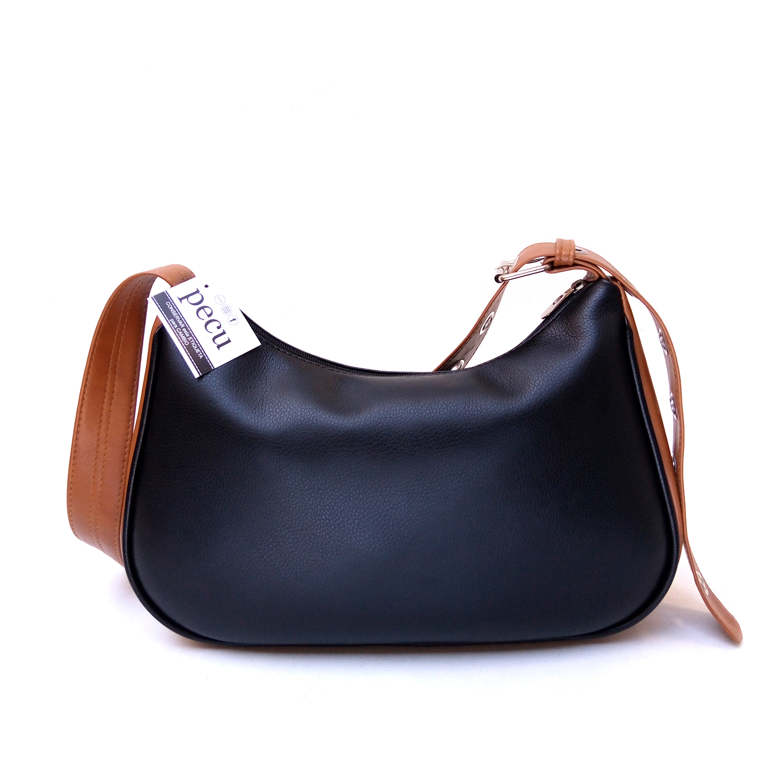 Cartera Bandolera Cuero Vegano Correa Ojalillos
