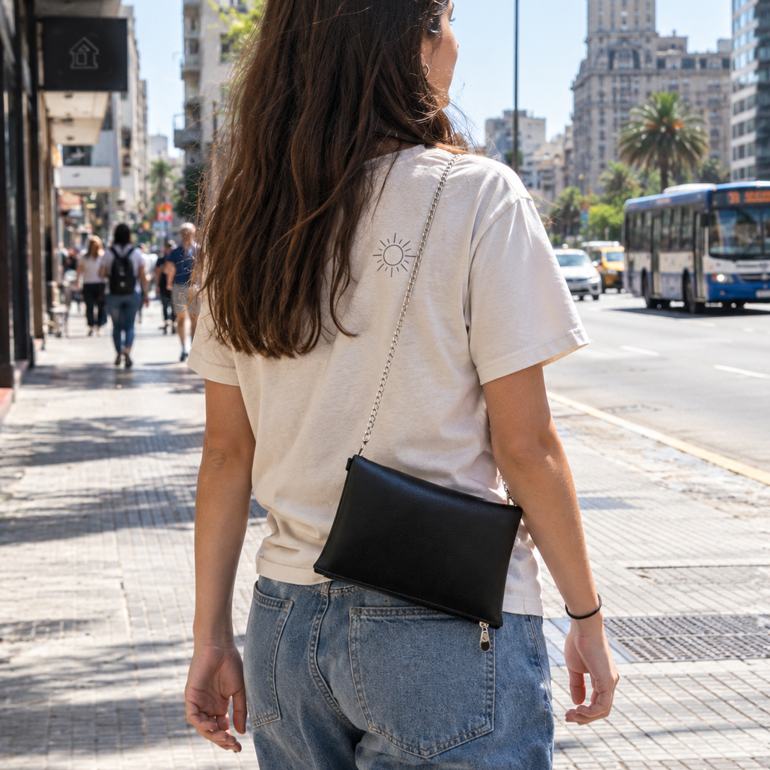 Mini Bag Bandolera Sobre Cuero Vegano