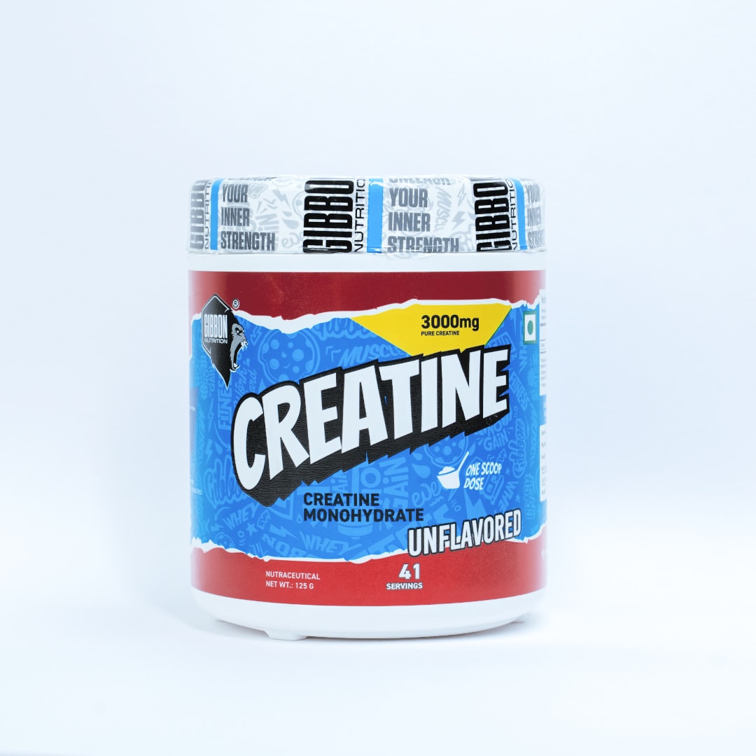 Gibbon Creatine 125gm pack, unflavoured creatine monohydrate