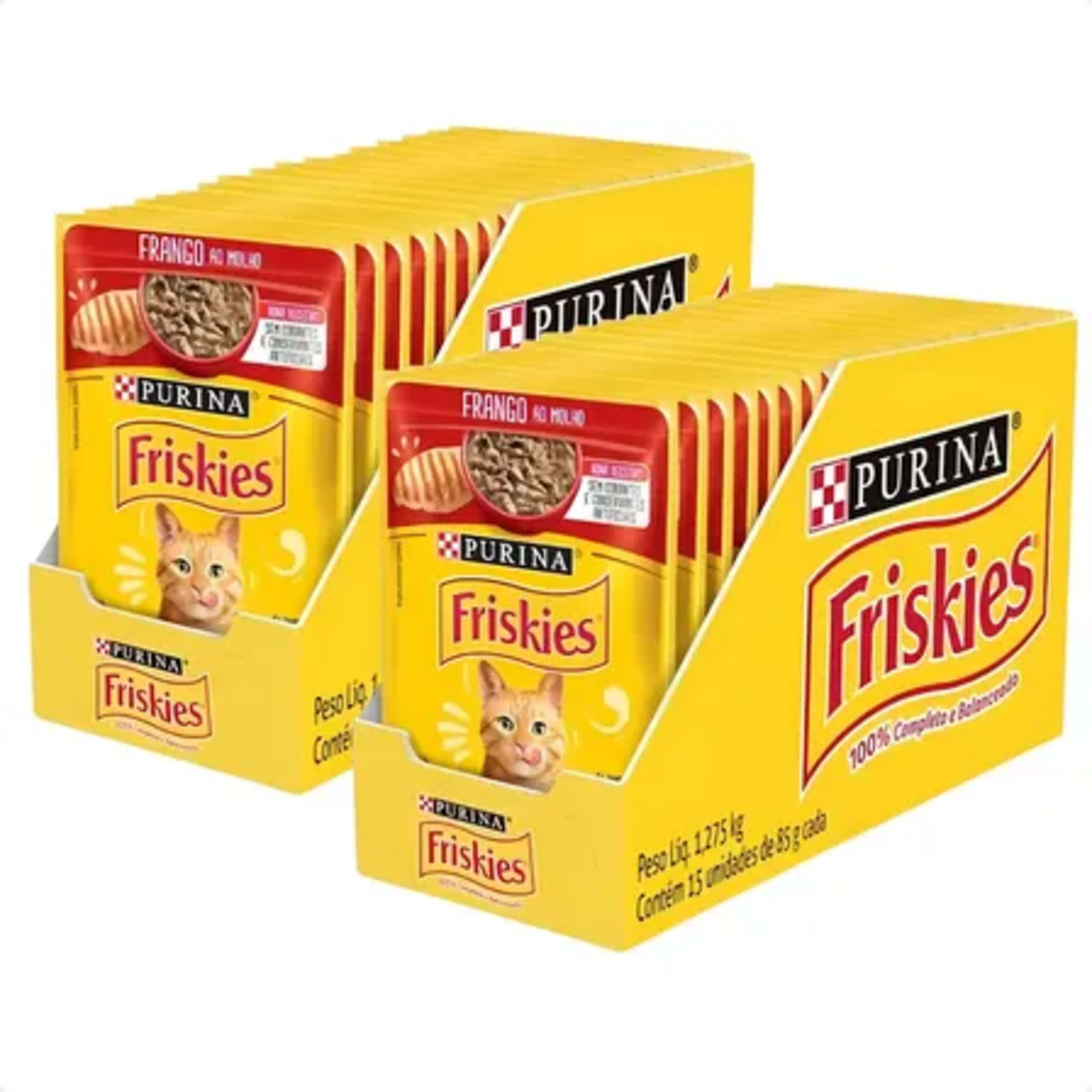 Ração Úmida Gatos Adultos Friskies Sabor Frango Sachê 85g Kit 30