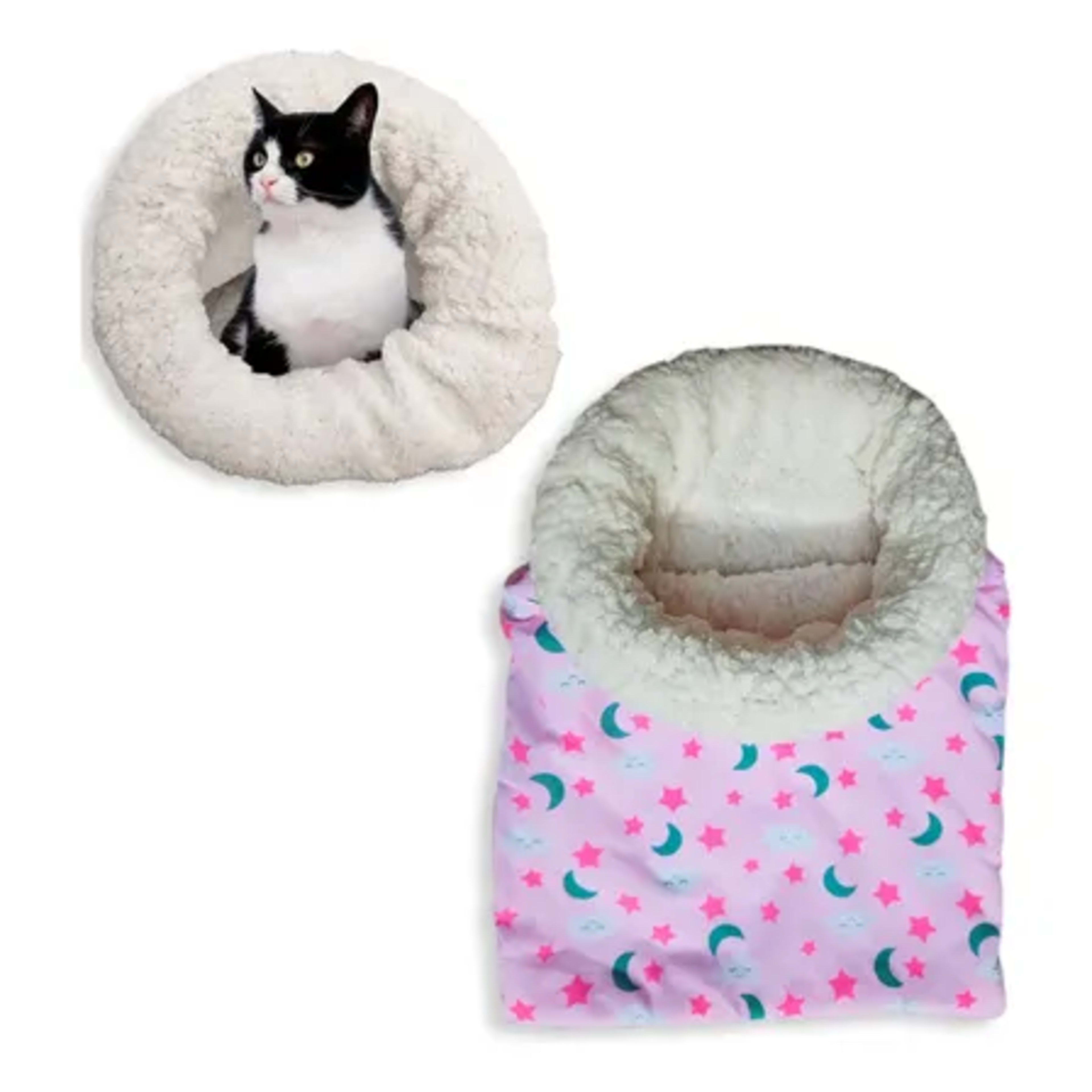 Kit 2 Camas Toca Para Gatos Saco De Dormir Caminha Pet