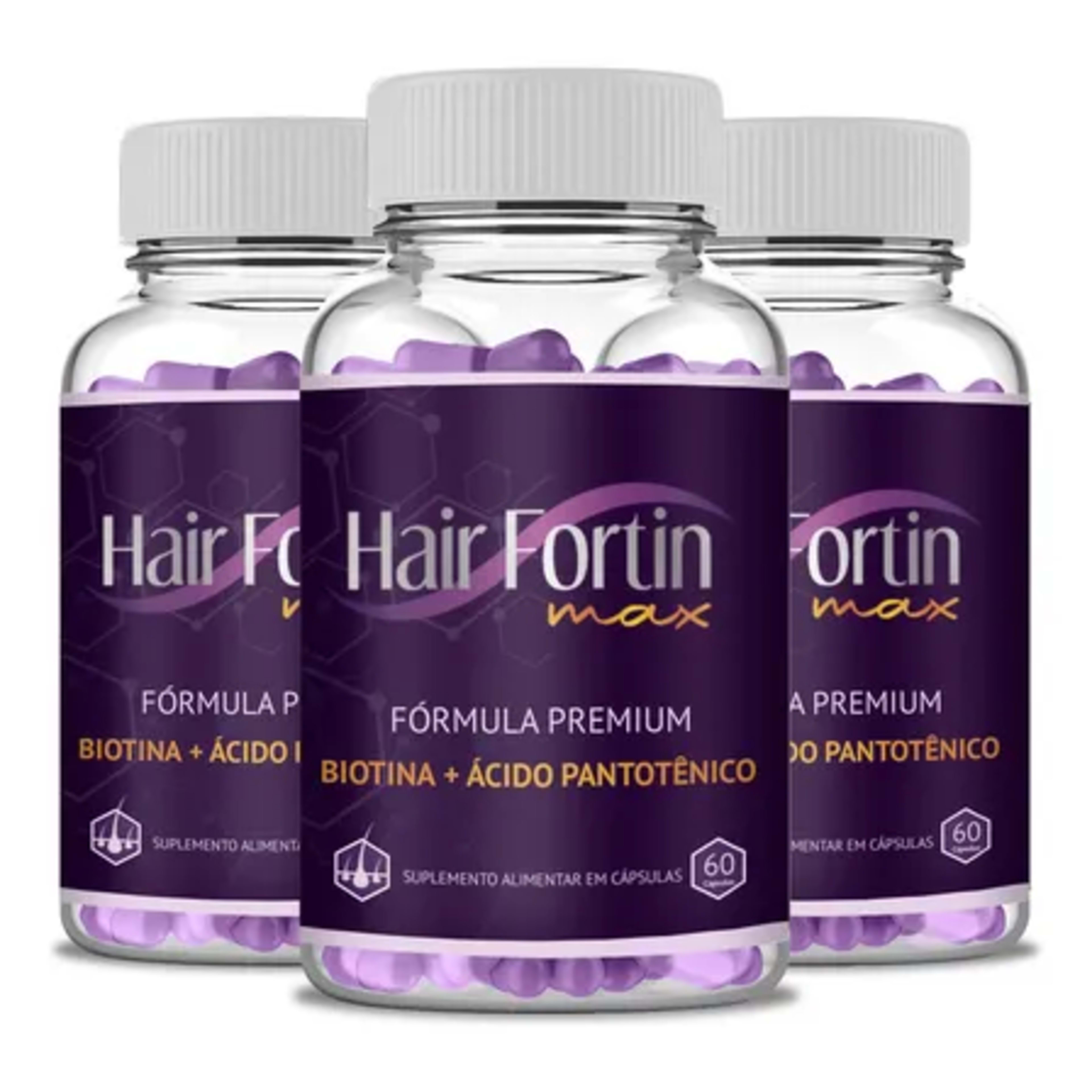 Hair Fortim Max - Kit 3 Potes Suplemento Para Seu Cabelo