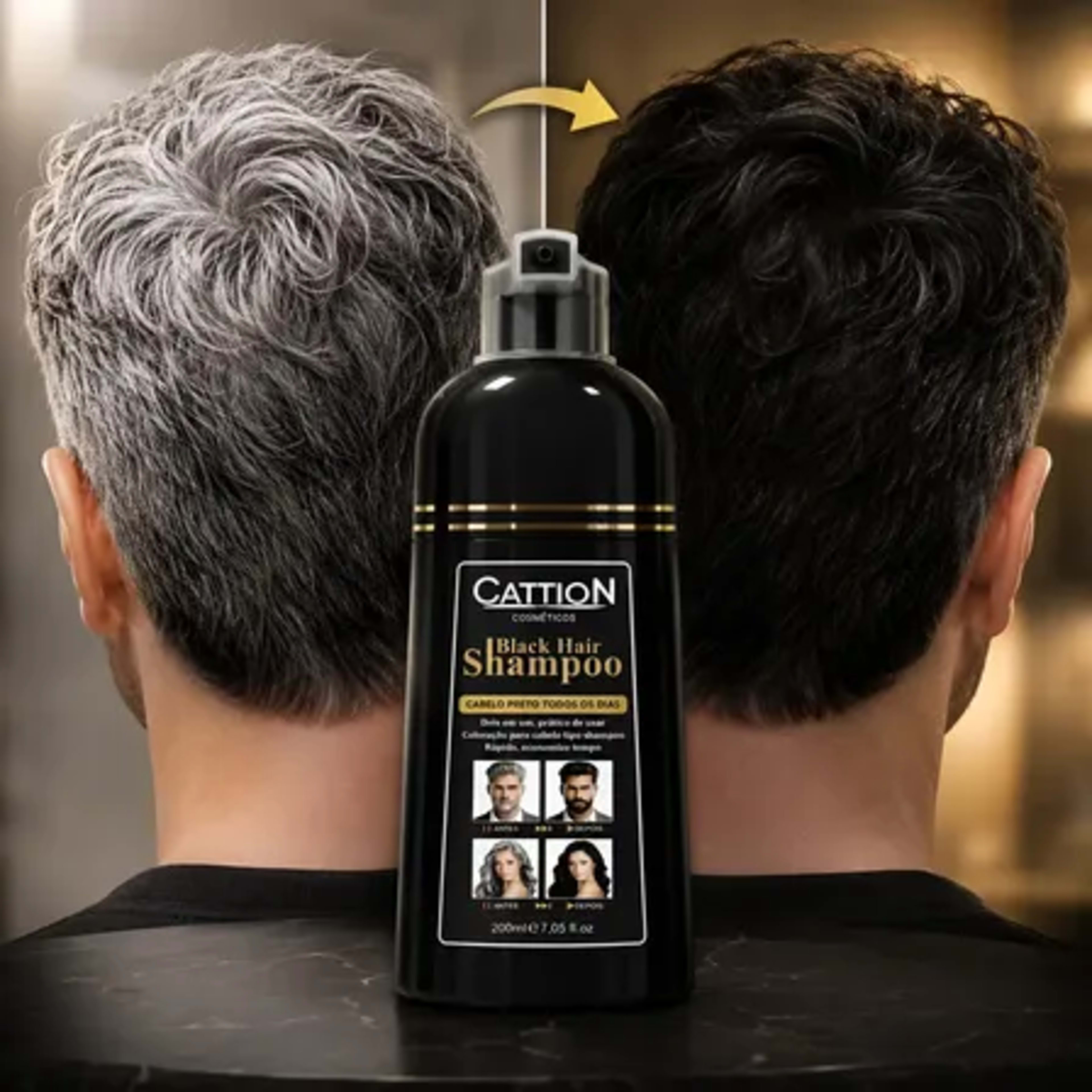 Shampoo Tonalizante 3 Em 1 Fim Dos Cabelos Brancos Em 15 Min