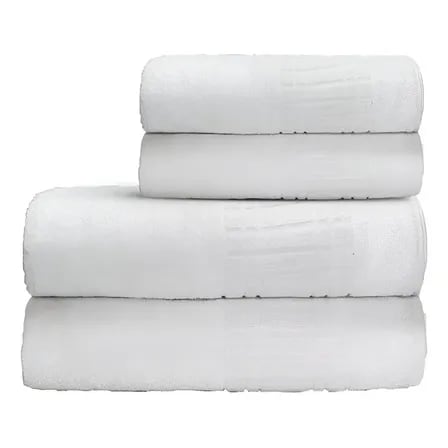 Jogo De Toalha Banho 4 100 Algodão 400 Gr/m Loft Camesa Branco Liso